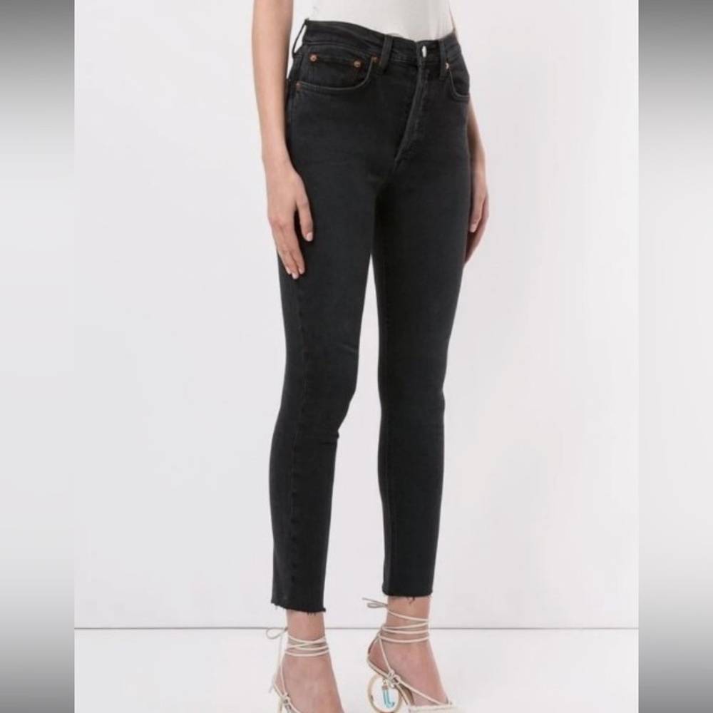 RE/DONE • black skinny jeans ankle-length stretch